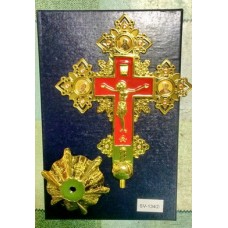 Крест металлический на подст. КР134 красн. и синяя эмаль