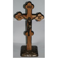 Крест фигурный распятье, дерево на подставке Ш