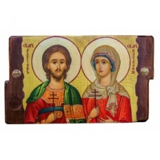Андриан и Наталия Икона  Греческая под старину 170х230 двойная