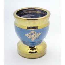 Лампада керамика Бочонок комбин с крестиком золотым