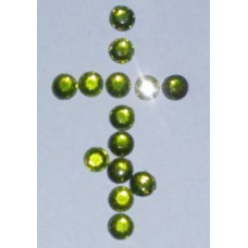 Зеленые Стразы пласт. с термоклеем 16 цена за 100г(1800шт)