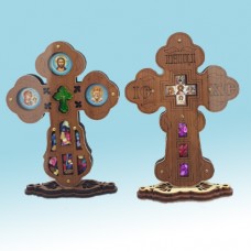 Крест Фигурный на подставке с маслом дерево
