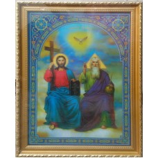 Тройца Ново Заветная Икона в баг.рам стерео 24х34  ПС159