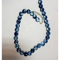 Голубой  круглый камень на нитке 35шт цена за нитку