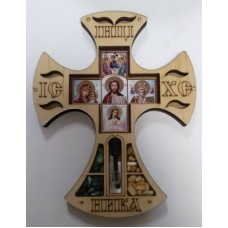 Крест Фигурный Большой с маслом дерево