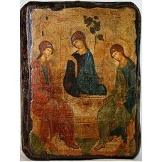 Тройца Икона  Греческая под старину 14х17